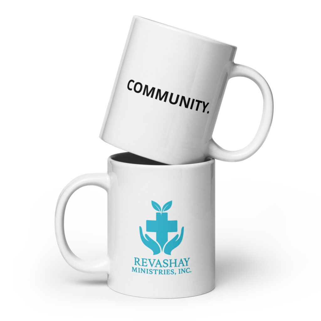White glossy mug